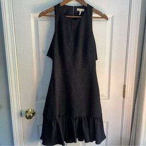 Rebecca Taylor Textured Ruffled Dress - navy, size 4